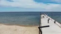 Widok z kamery na molo i plażę w Niechorzu - NOWOŚĆ