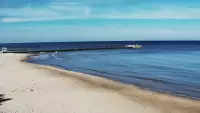 Widok z kamery na molo i plażę w Niechorzu - NOWOŚĆ