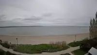 Widok na Promenadę i Plażę w REWIE. Sporty wodne Zatoka Pucka