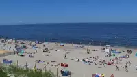 Stegna kamera bulwar, plaża i morze.