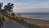 Stegna kamera bulwar, plaża i morze.