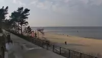 Stegna kamera bulwar, plaża i morze.