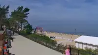 Stegna kamera bulwar, plaża i morze.