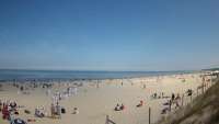 Kamera na plażę w Świnoujściu na żywo przepływające promy.