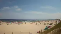 Kamera na plażę w Świnoujściu na żywo przepływające promy.