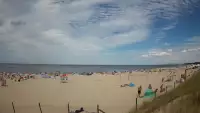Kamera na plażę w Świnoujściu na żywo przepływające promy.