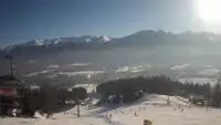Widok z Kamery na trasy zjazdowe na Polanie Szymoszkowej w Zakopanem