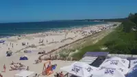 Obraz na żywo z plaży w Ustce, nadmorską promenadę i punkt widokowy