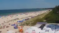 Obraz na żywo z plaży w Ustce, nadmorską promenadę i punkt widokowy