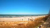 Obraz na żywo z plaży w Ustce, nadmorską promenadę i punkt widokowy