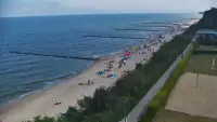Ustronie Morskie widok z kamery na plażę