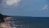Ustronie Morskie widok z kamery na plażę