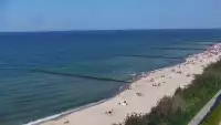Ustronie Morskie widok z kamery na plażę