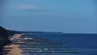 Ustronie Morskie widok z kamery na plażę