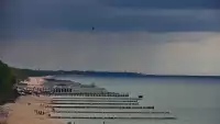 Ustronie Morskie widok z kamery na plażę