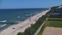 Ustronie Morskie widok z kamery na plażę