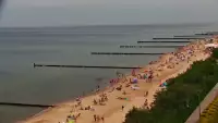 Ustronie Morskie widok z kamery na plażę