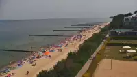 Ustronie Morskie widok z kamery na plażę