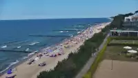 Ustronie Morskie widok z kamery na plażę