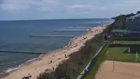 Ustronie Morskie widok z kamery na plażę