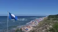Łazy - widok na plażę w obrotowej kamery