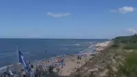 Łazy - widok na plażę w obrotowej kamery