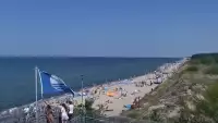 Łazy - widok na plażę w obrotowej kamery