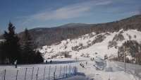 Widok z górnej stacji narciarskiej Wierchomla Toczek