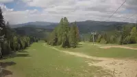 Obraz live z kamery prezentujący kilometrową trasę z wyciągu Wierchomla - Polanki.