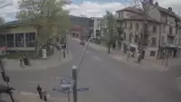 Zakopane - widok na skrzyżowanie ulic Zamoyskiego z Krupówkami.