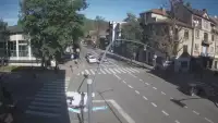 Zakopane - widok na skrzyżowanie ulic Zamoyskiego z Krupówkami.