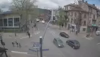 Zakopane - widok na skrzyżowanie ulic Zamoyskiego z Krupówkami.