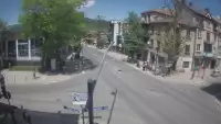Zakopane - widok na skrzyżowanie ulic Zamoyskiego z Krupówkami.