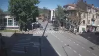 Zakopane - widok na skrzyżowanie ulic Zamoyskiego z Krupówkami.