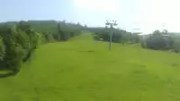 Obrotowa kamera live zainstalowana powyżej dolnej stacji czteroosobowej kolei linowej
