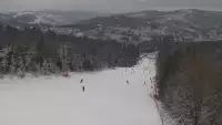 Widok z górnej stacji stoku Mały Rachowiec