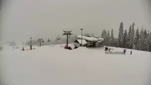 Widok na jedną z tras narciarskich - Kotelnica I oraz na wspaniałe szczyty Tatr