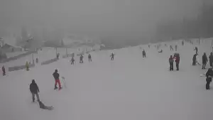 Widok z kamery na stok Biały Krzyż w Szczyrku.