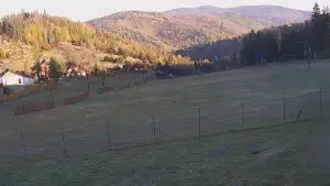 Widok z kamery na stok Biały Krzyż w Szczyrku.