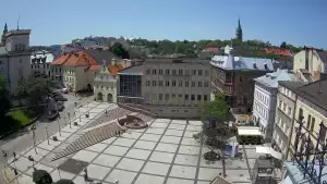 Widok z Kamery na Plac Bolesława Chrobrego w Bielsku-Białej na żywo