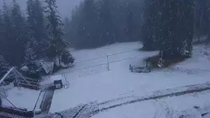 Widok z kamery na górnej stacji PKL na Butorowym Wierchu