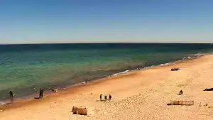 Widok na plażę w Chłapowie