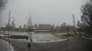 Widok z kamery na Sanktuarium Maryjne i Klasztor Zakonu Paulinów w Częstochowie.