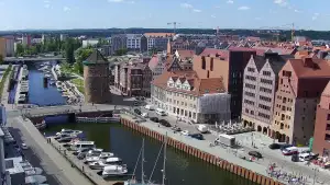Gdańsk - widok z kamery na Starówkę od strony Motławy