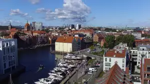 Gdańsk - widok z kamery na Starówkę od strony Motławy