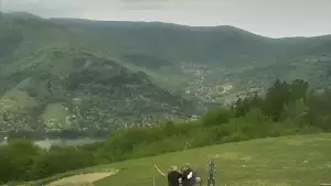 Ujęcie na panoramę gór w Beskidzie Małym