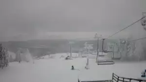 Zieleniec Gryglówka - widok z kamery na stok