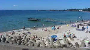 Kamera na bulwar helski plaże półwysep cypel na Helu.