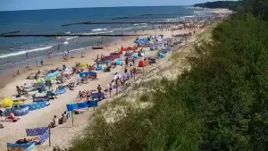 Kamera w Jarosławcu z widokiem na plażę