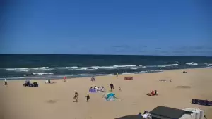 Widok z Kamery na plażę z kurortu Jastrzębia Góra